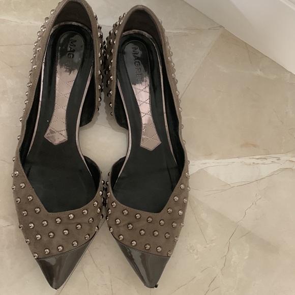 Magrit Studded Suede flats - Picture 1 of 5